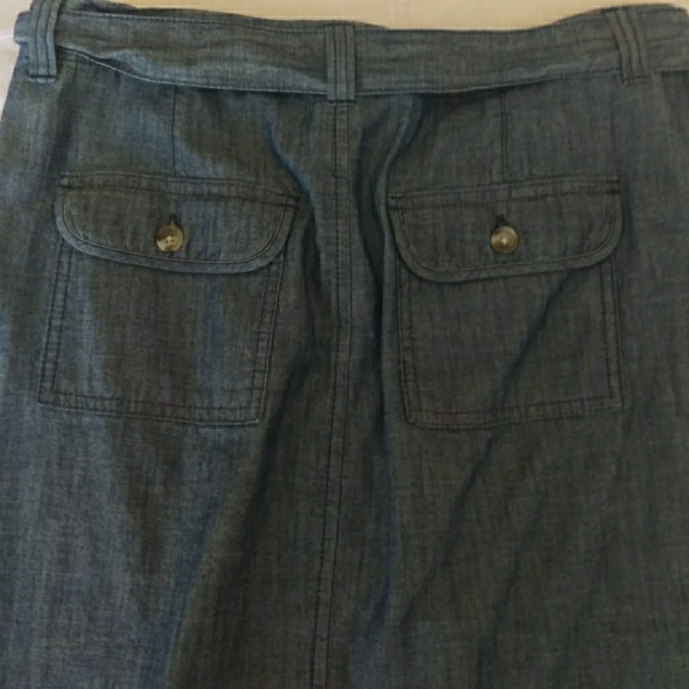 Old navy chambray denim zippered tie front skirt e - Picture 3 of 8